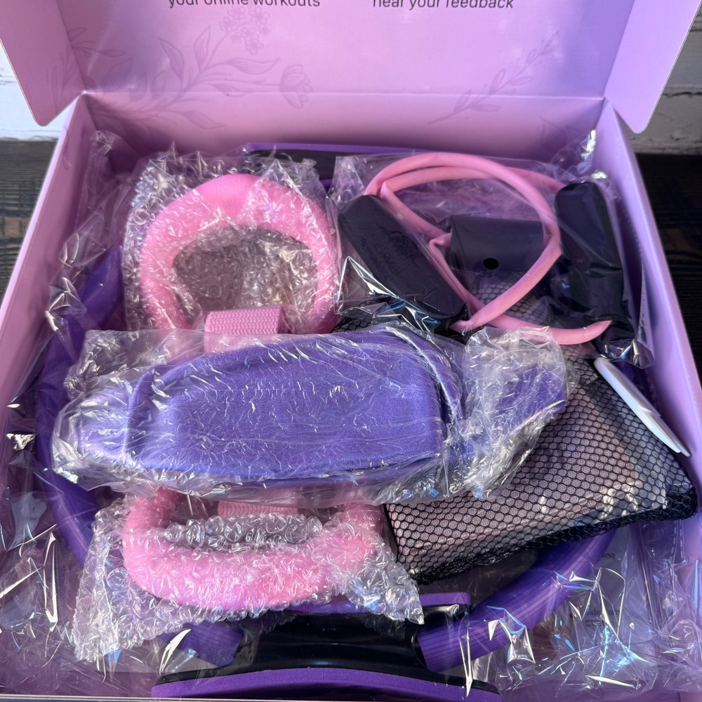 Tolbi Pilates Ring Set Women OS Purple NEW Home Gym Resistance Bands Ball Strap - Picture 3 of 7